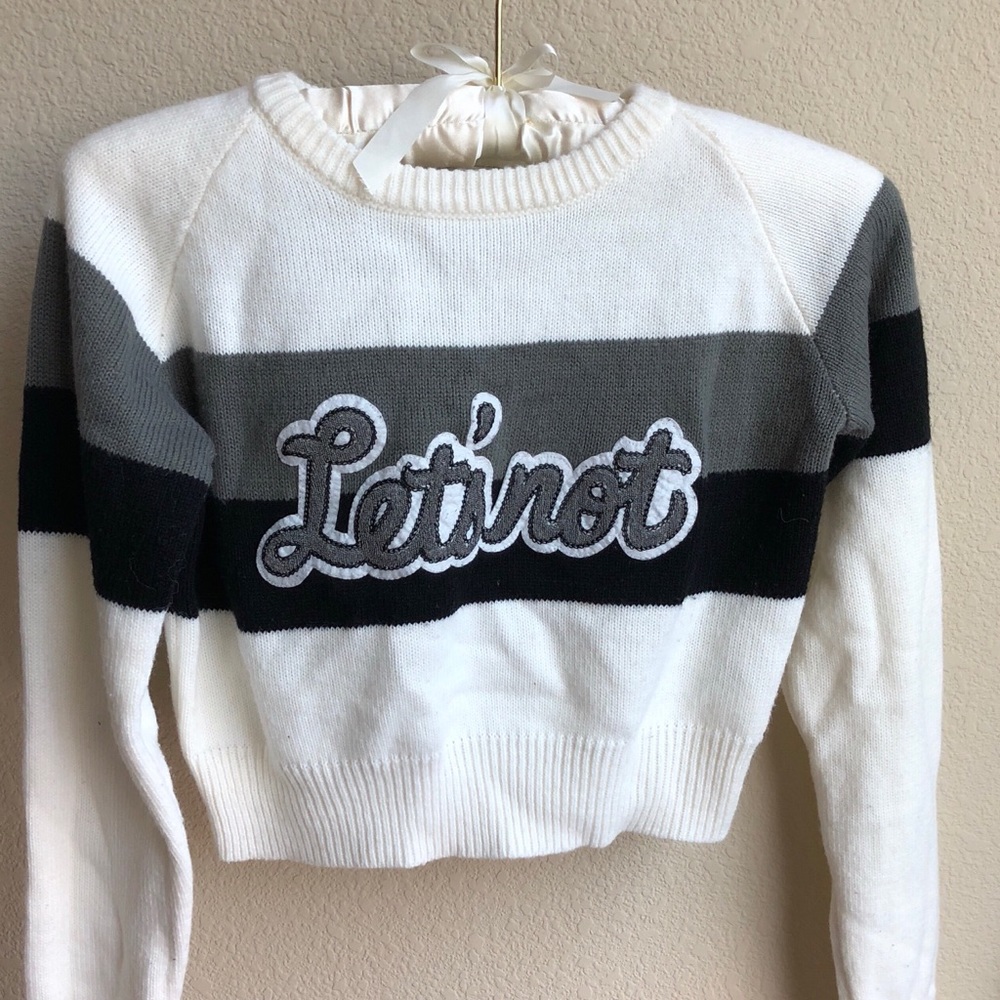 unif “let’s not” cropped sweater